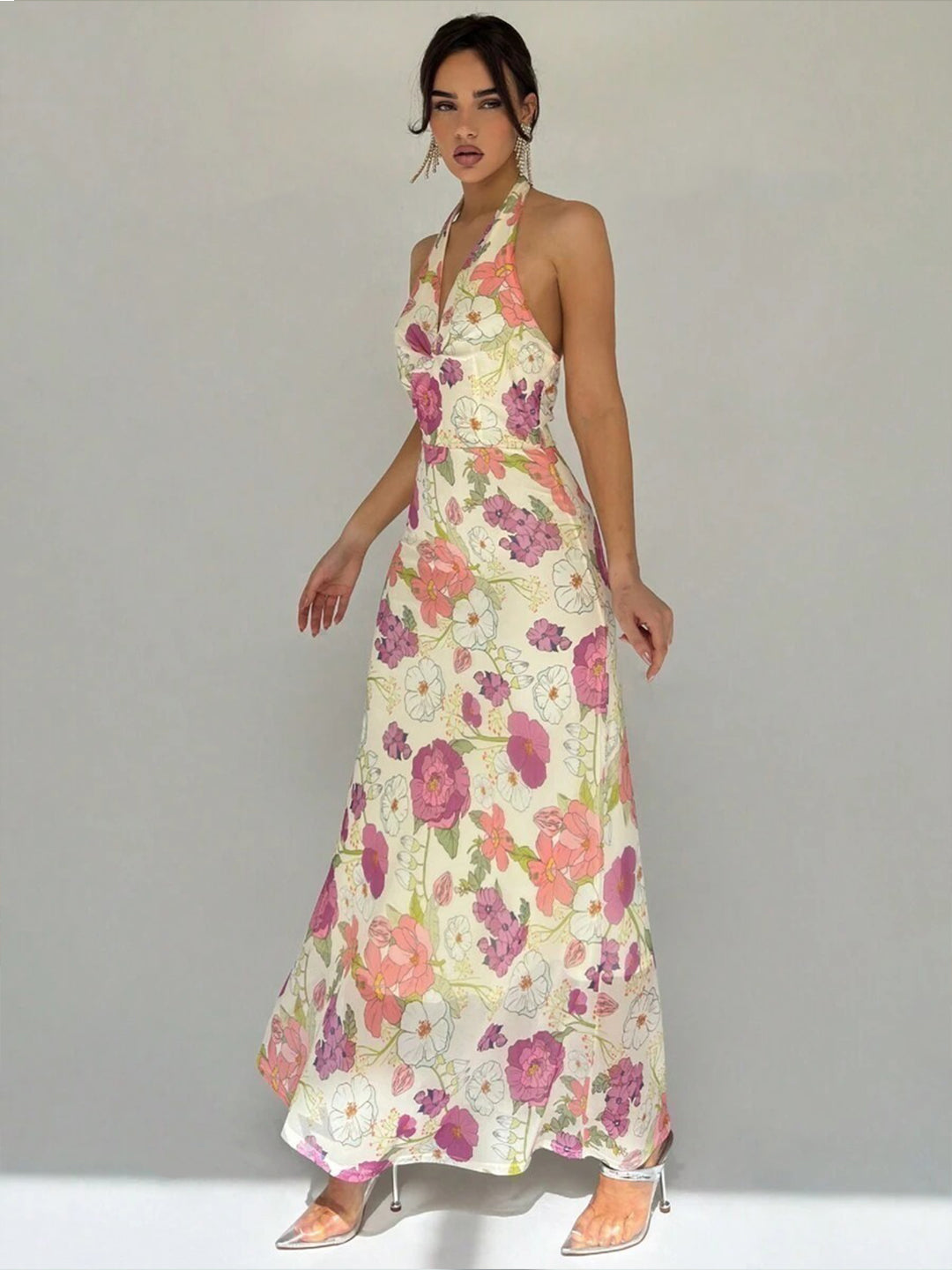 Craftsmiley Women's Multicolor Bodycon Maxi Dress