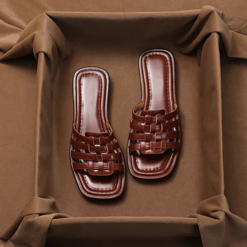 Andora | Women's Flat Leather Slides