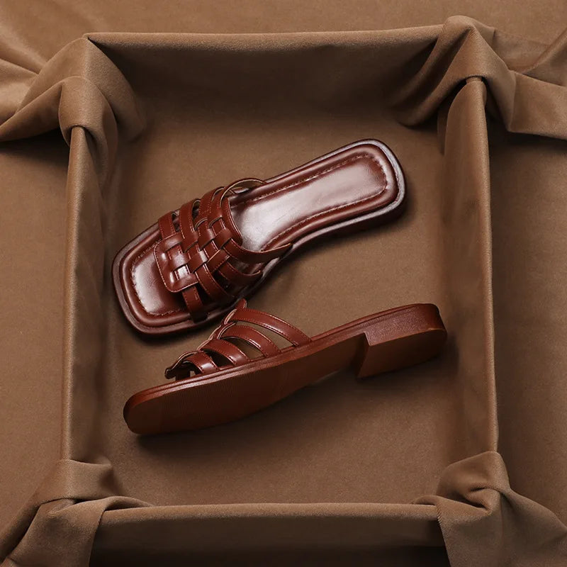 Andora | Women's Flat Leather Slides