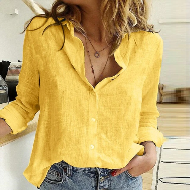 Bella | Women's Button-Down Blouse Relaxed Fit Long Sleeve