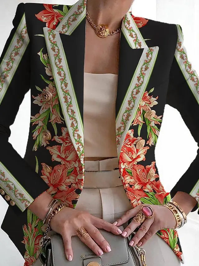 Blair | Women's Floral Print Open Front Long Sleeve Blazer