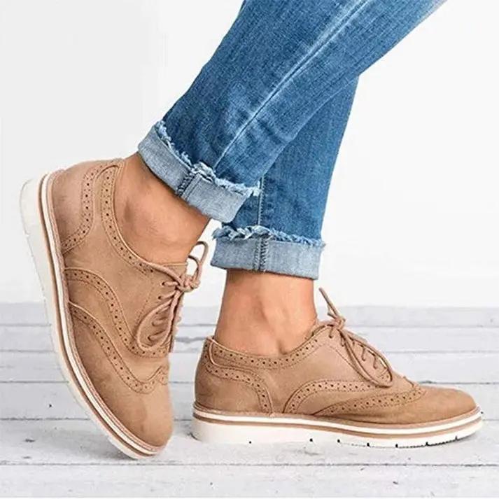 Brogueo | Classic Lace-Up Flat Sole Brogue Trainers 1