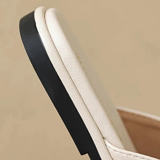 Calixa | Leather Slides for Women Closed Toe