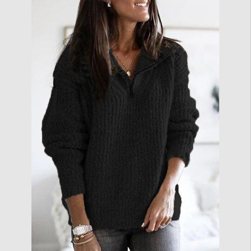 Cavina | Zip-Up Ribbed Sweater 3