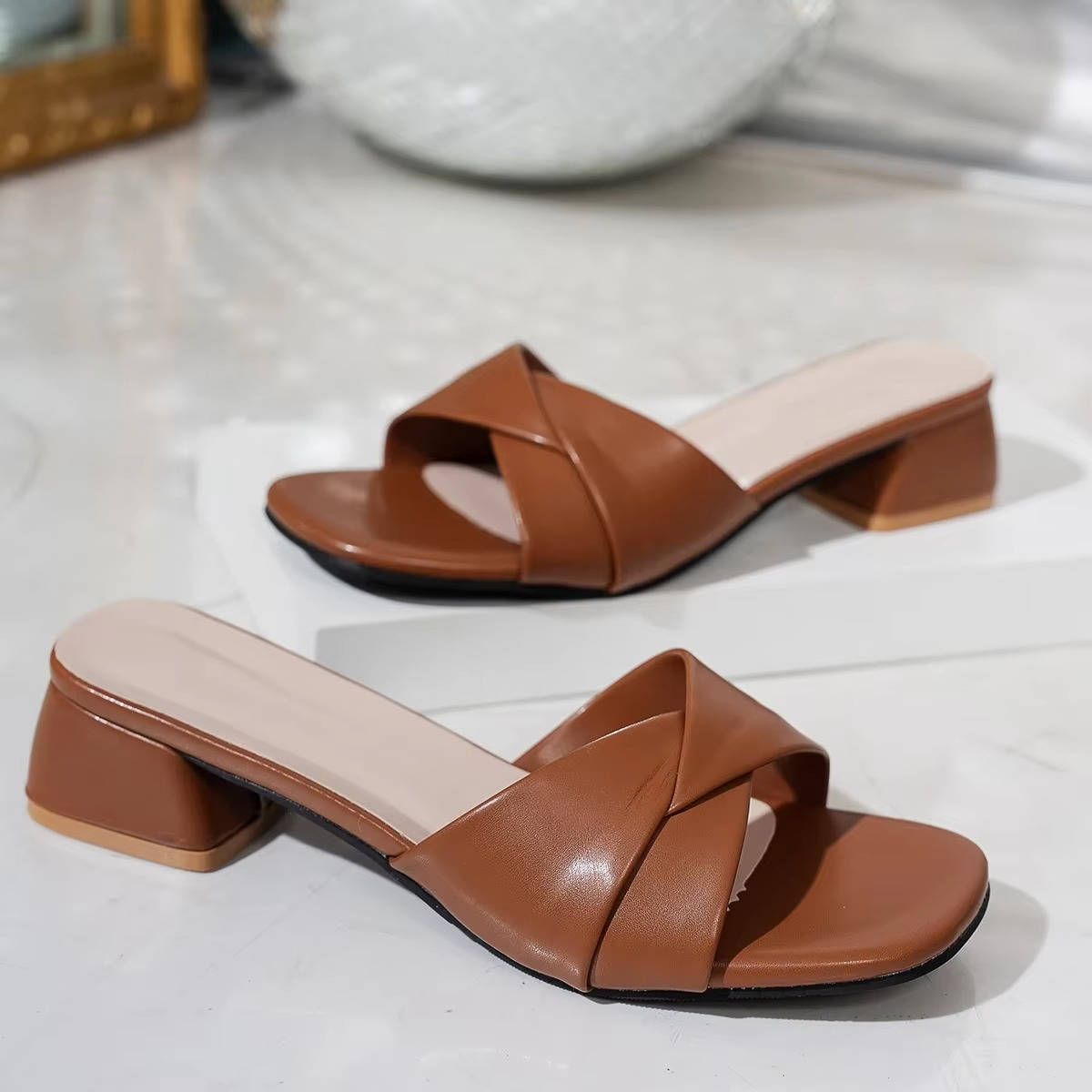Charize | Women's Leather Block Heels