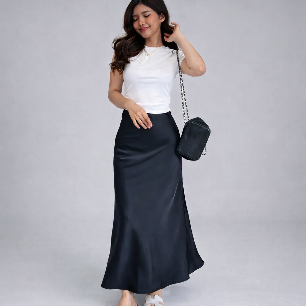 Craftsmiley Premium Satin Maxi Skirt