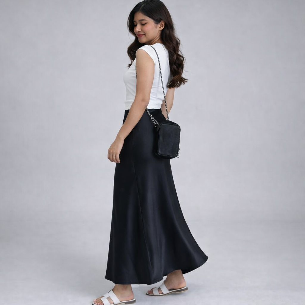 Craftsmiley Premium Satin Maxi Skirt