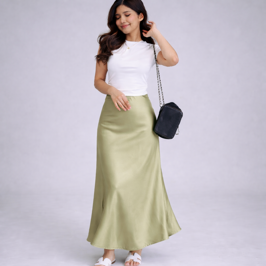 Craftsmiley Premium Satin Maxi Skirt