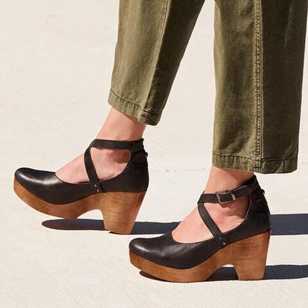 Clara | Women's Closed Toe Wedge Ankle Strap