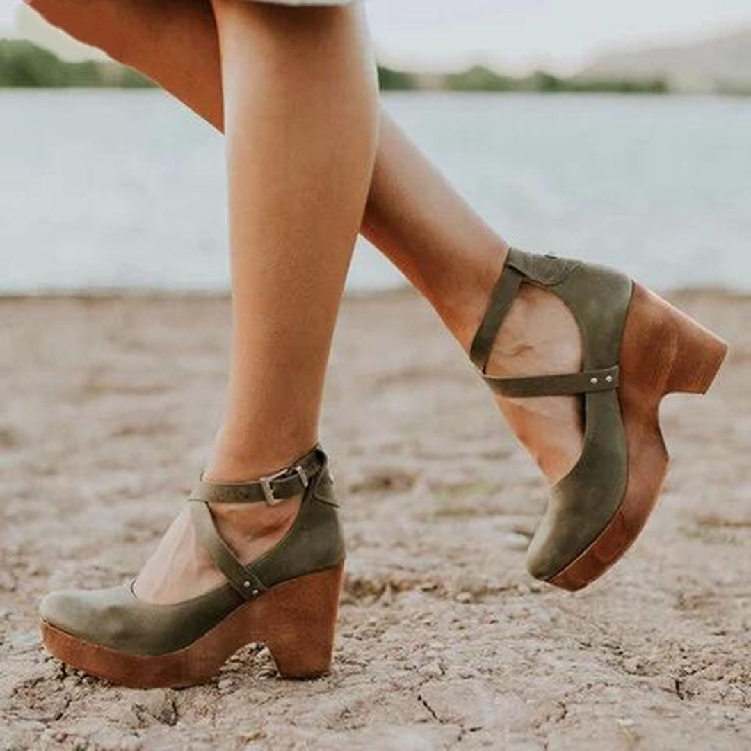 Clara | Women's Closed Toe Wedge Ankle Strap 2