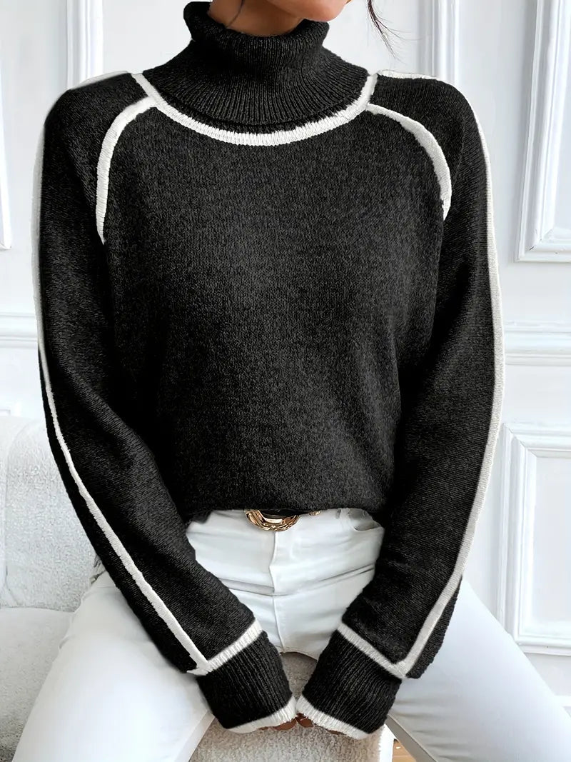 Crispa | Contrasting Turtleneck Sweater 8
