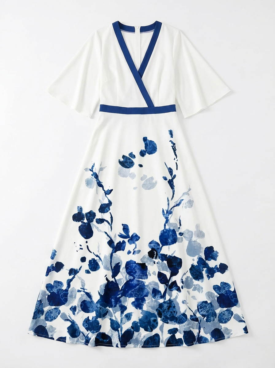 Daisy | Women's Floral Embroidered V-Neck Maxi Dress 3