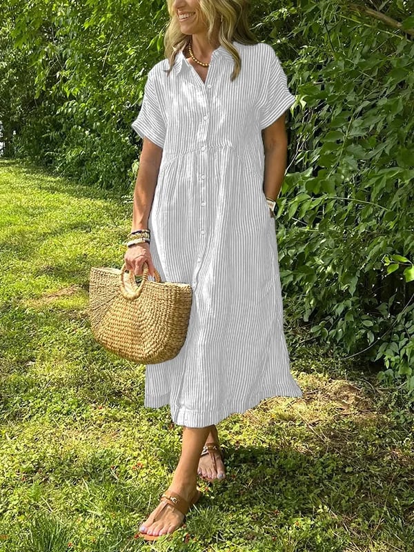 Dixie | Women's Button Front Short Sleeve Midi Dress 1