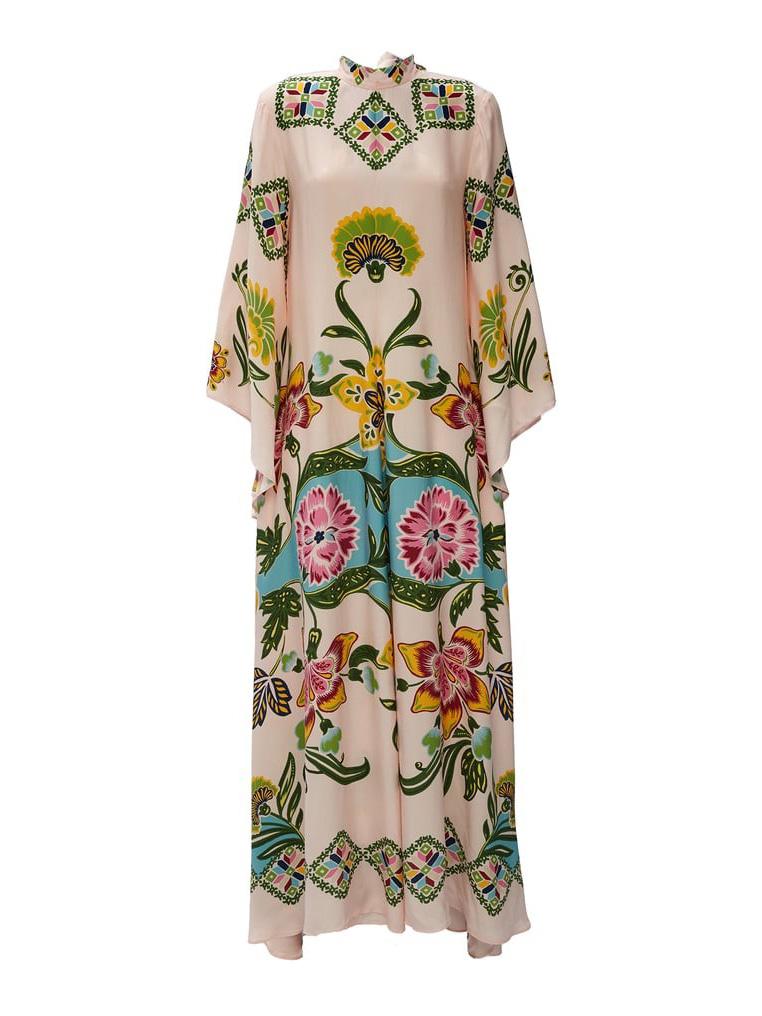 Donna | Women's Floral Print Mock Neck Bell Sleeve Maxi Dress 2