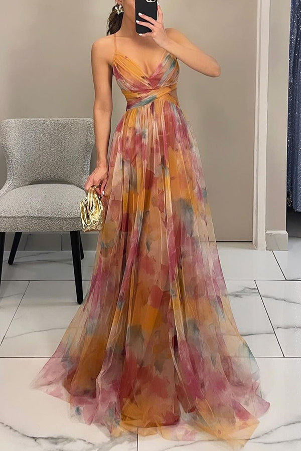 Dora | Women's Floral Print Crossover Maxi Dress 1