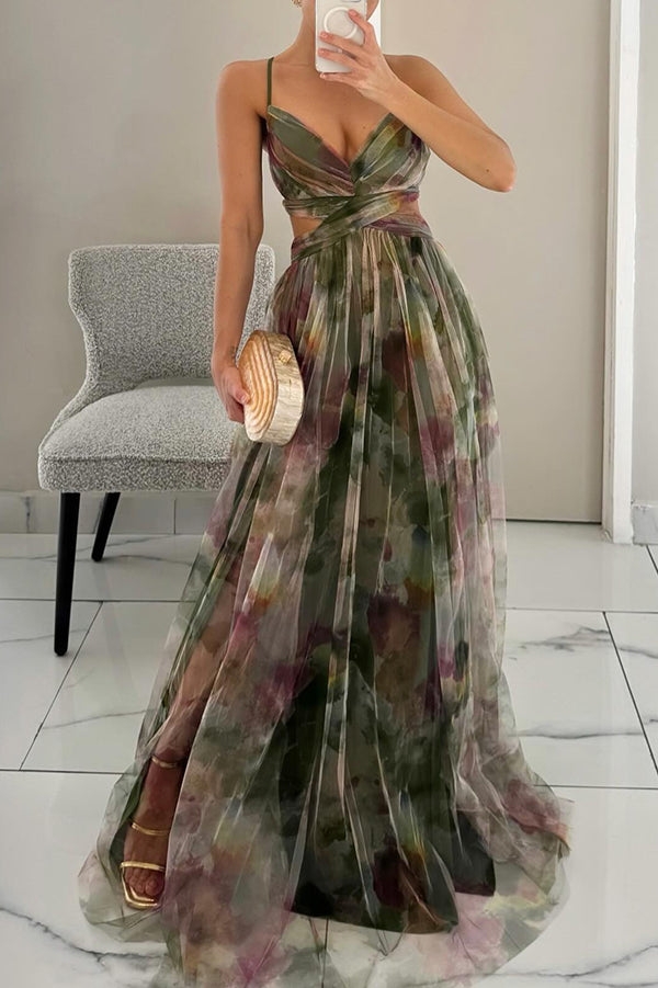 Dora | Women's Floral Print Crossover Maxi Dress 3