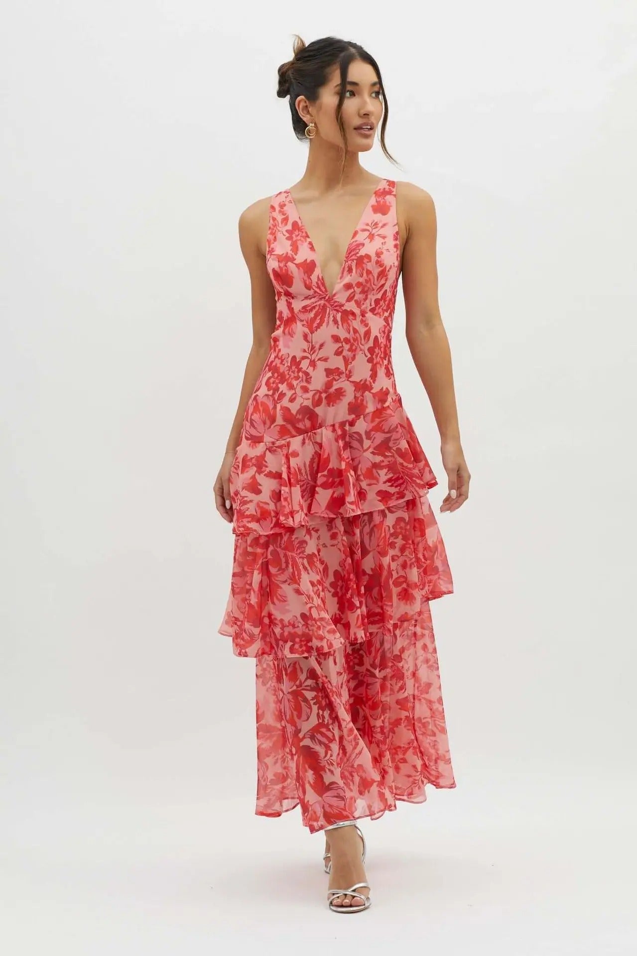 Elara | Turquoise Maxi Dress with Ruffle Skirt 9