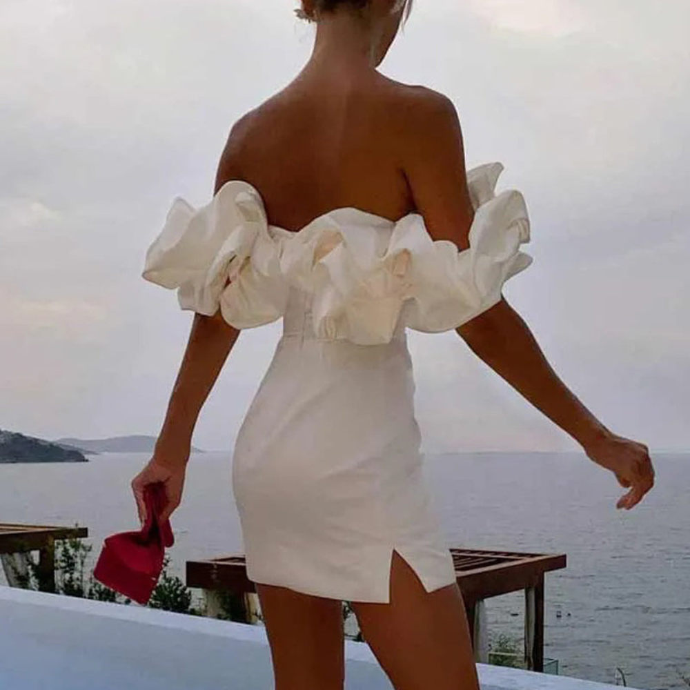 Elda | Ruffle Mini Wedding Guest Dress 5
