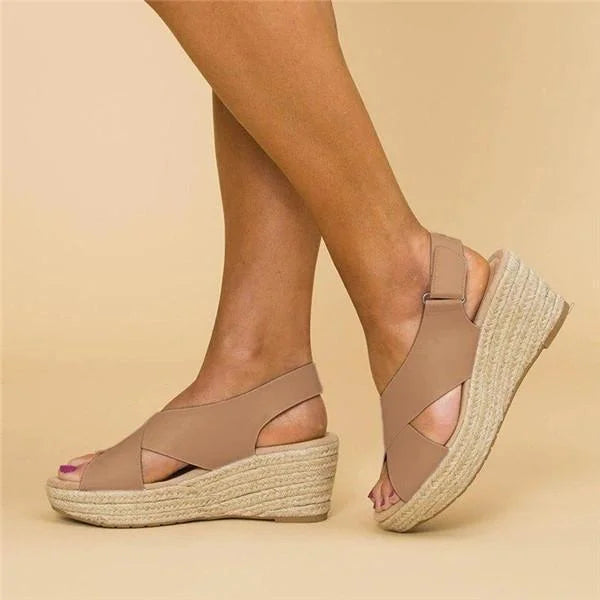 Esme | Women's Crossover Slingback Wedge Sandals 2