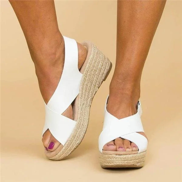 Esme | Women's Crossover Slingback Wedge Sandals 3