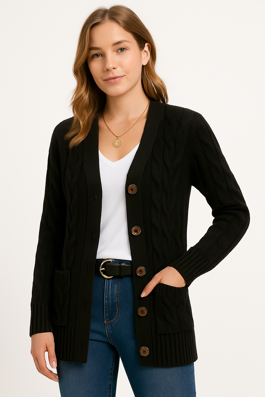 Fiora | Spring Cable Knit Cardigan for Women 1