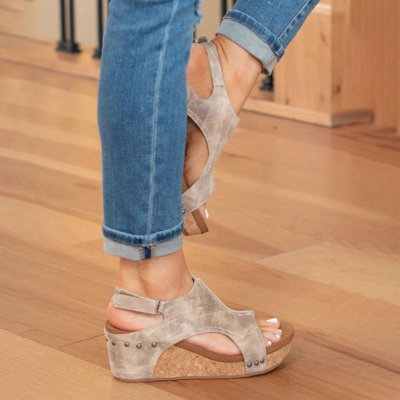 Gaile | Women’s Spring Wedge Sandals with Ankle Strap