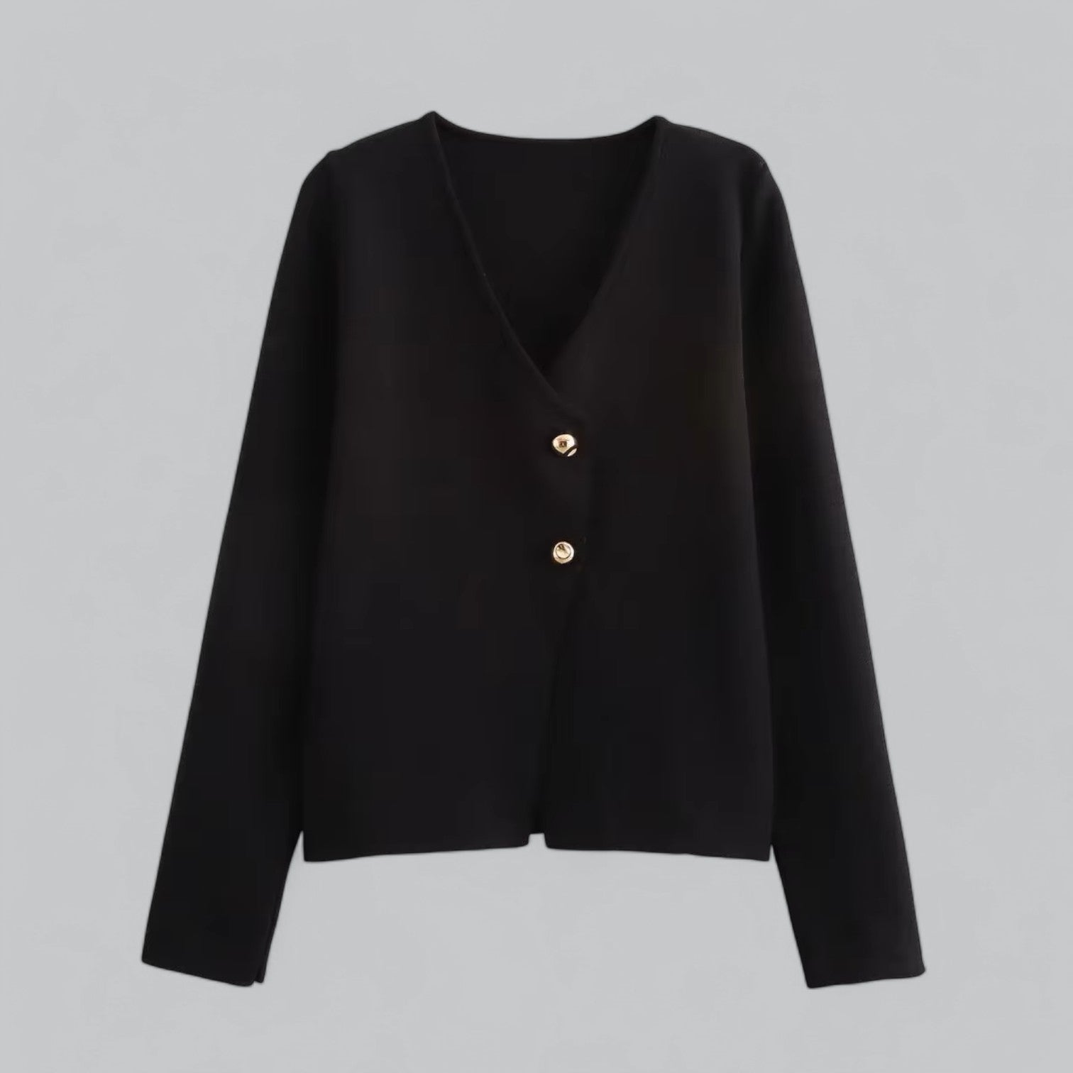 Grove | Minimal Button White Cardigan Sweater 0