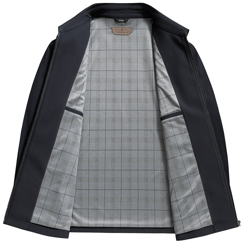 Jack | Men's Zip Front Spring Jacket Point Collar Plaid Lined 2