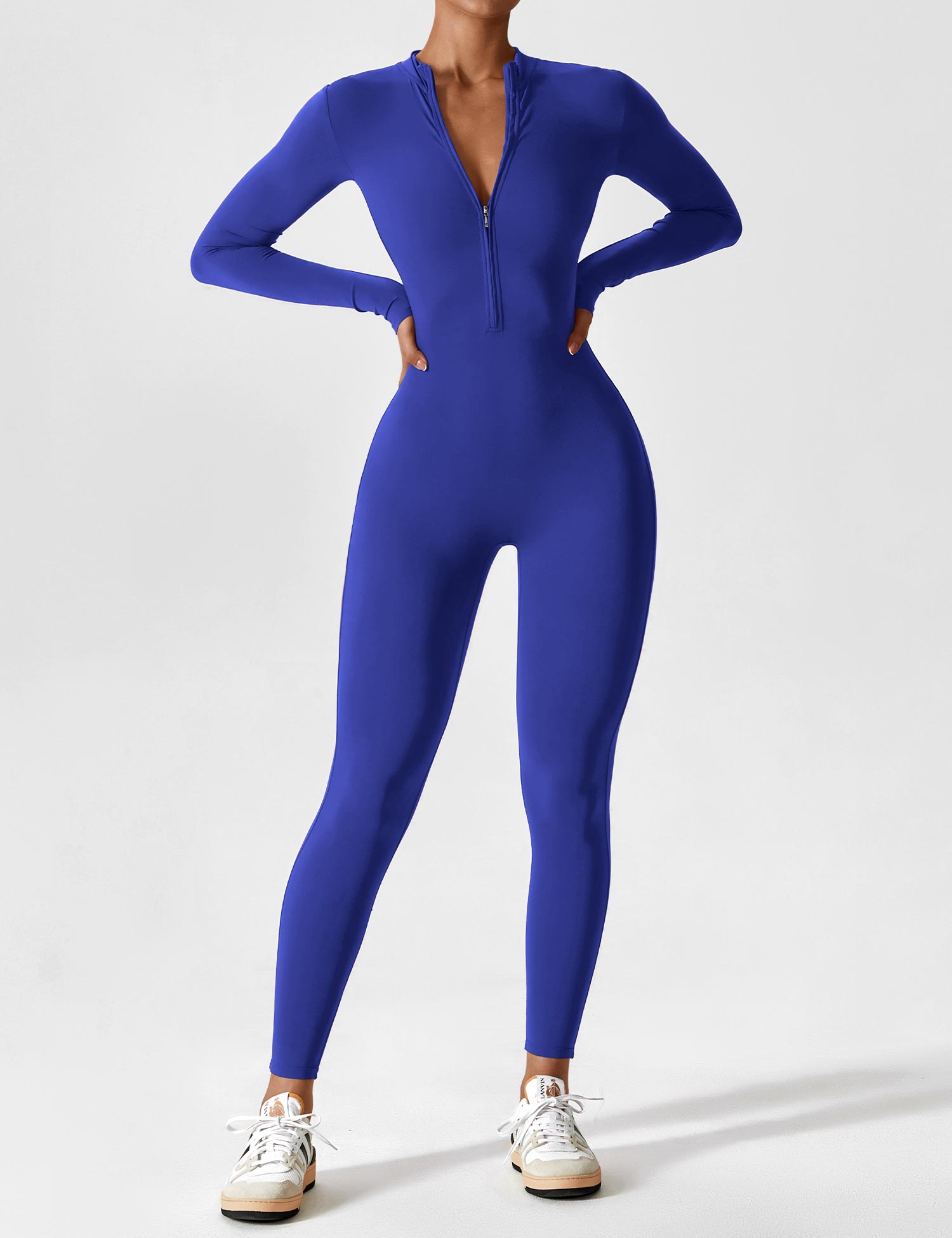 Jessa | Women's Long Sleeve Zip Front Jumpsuit Black 16