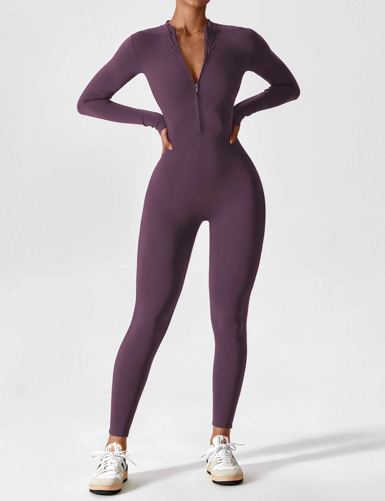 Jessa | Women's Long Sleeve Zip Front Jumpsuit Black 21