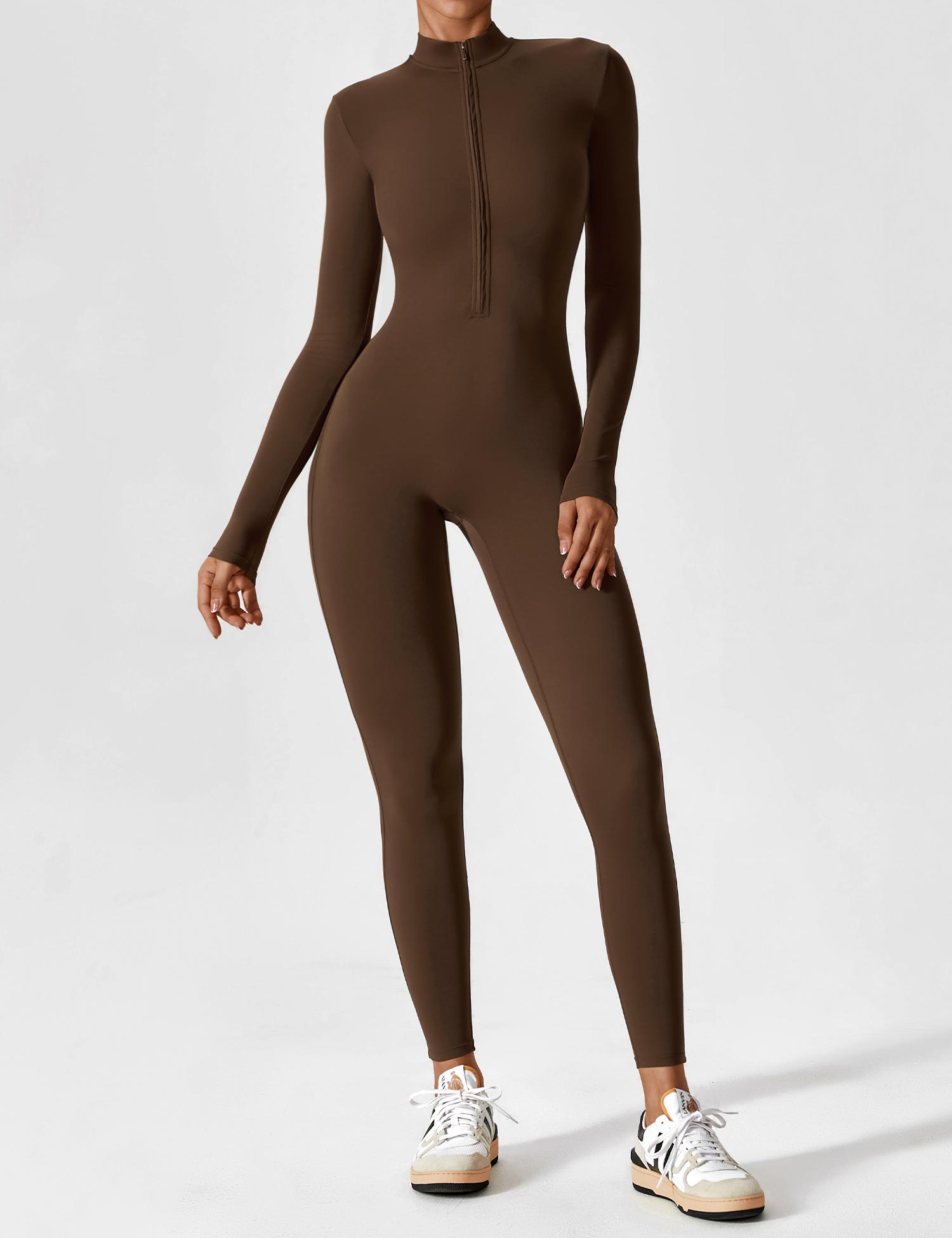 Jessa | Women's Long Sleeve Zip Front Jumpsuit Black 8