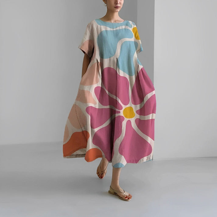 Juniper | Women's Floral Print Oversized Midi Summer Dress