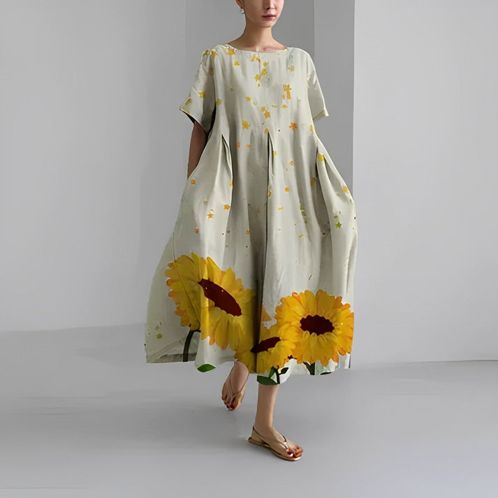 Juniper | Women's Floral Print Oversized Midi Summer Dress