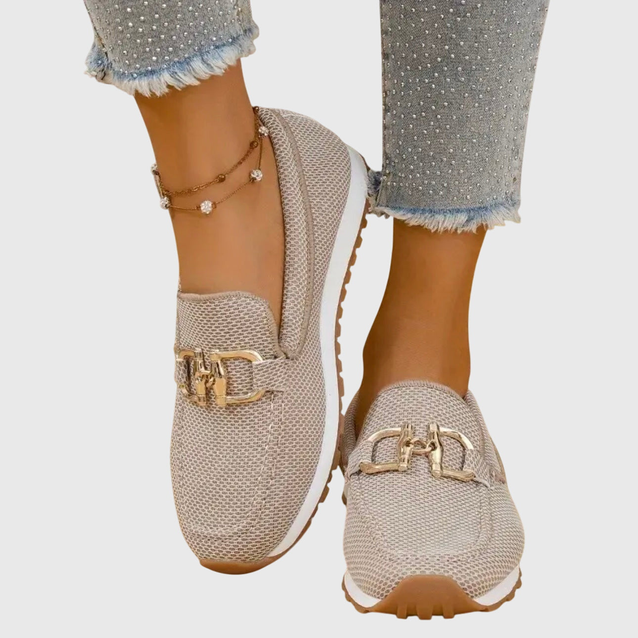 Laura | Women's Knit Horsebit Platform Slip-On Loafers