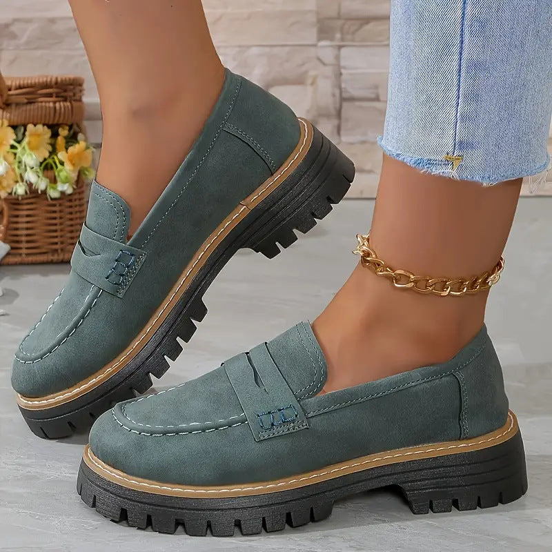 Laura | Women's Platform Penny Loafers Slip-On Lug Sole 2