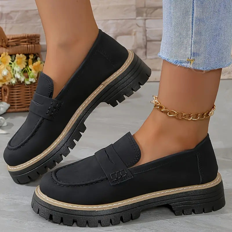 Laura | Women's Platform Penny Loafers Slip-On Lug Sole 3