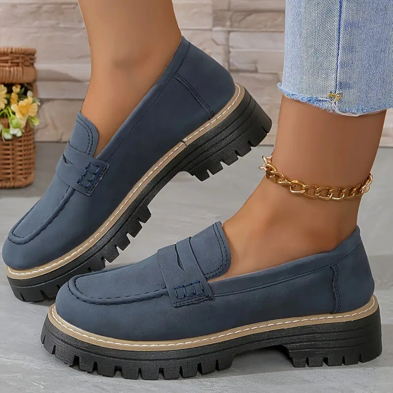 Laura | Women's Platform Penny Loafers Slip-On Lug Sole 4