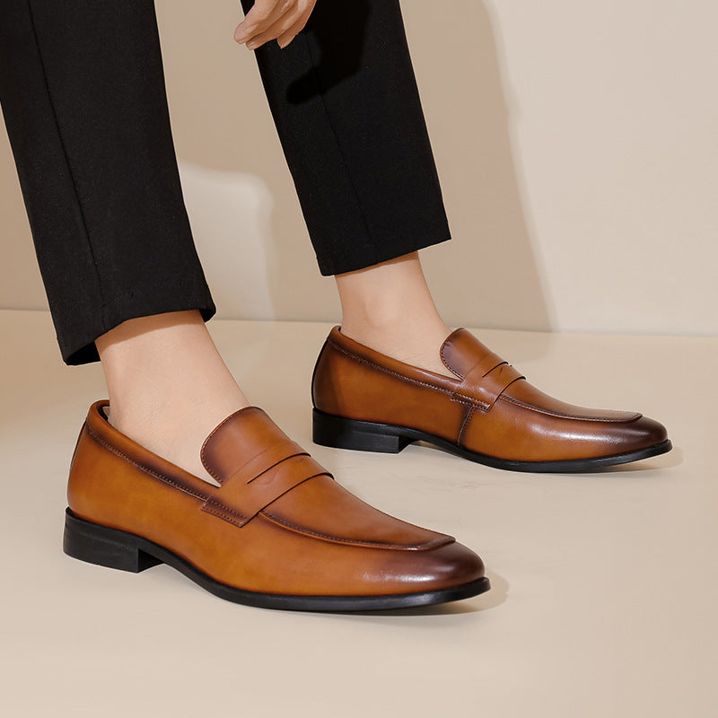 Leon | Men's Leather Loafer Slip-On Burnished Leather Tan 4