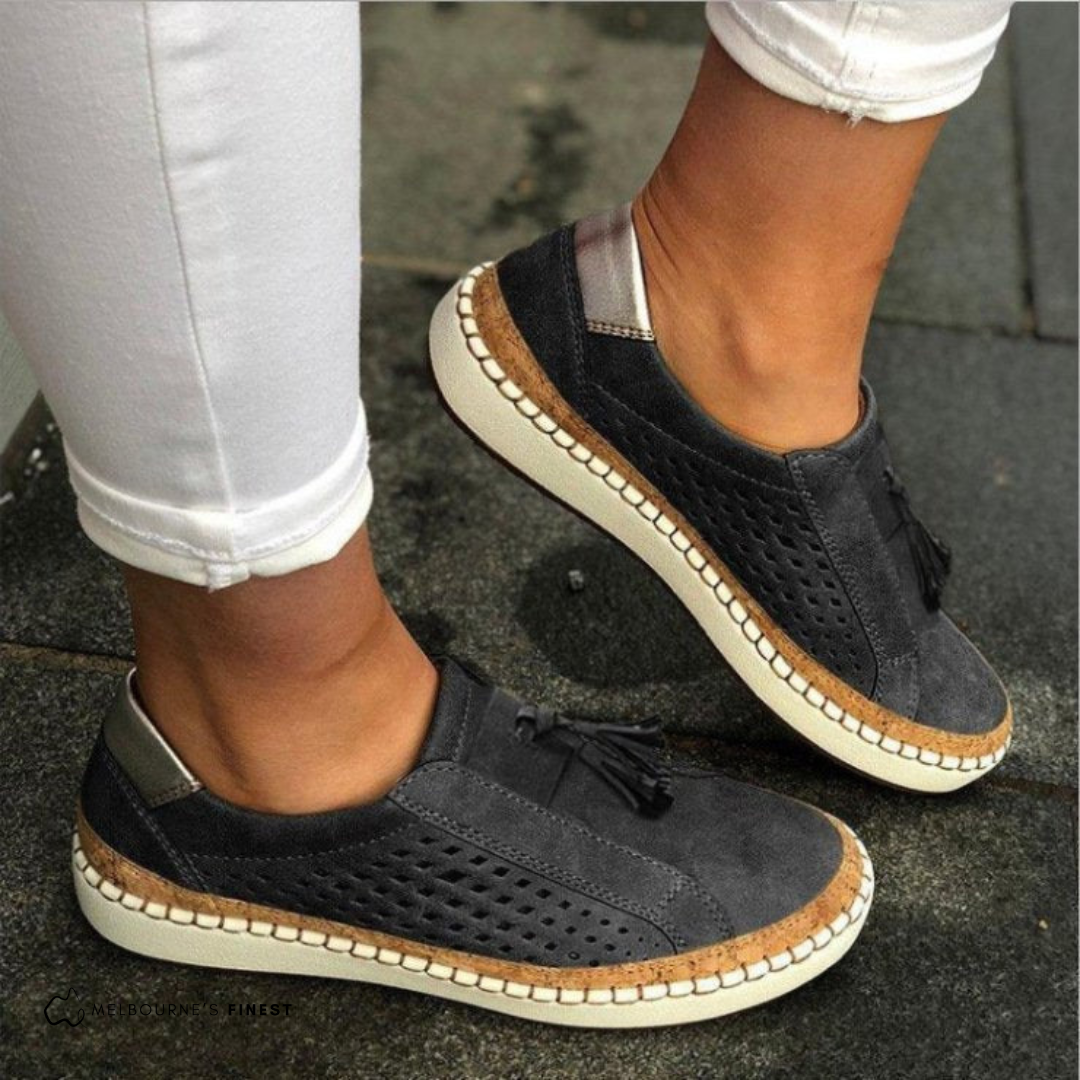 Loverna | Women's Tassel Slip On Platform Walking Shoes