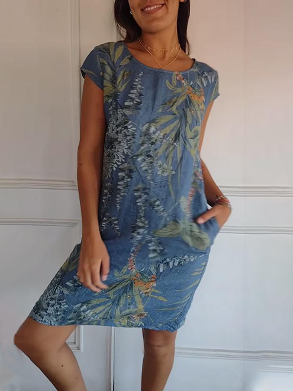 Luma | Casual Leaf Print Summer Dress 3