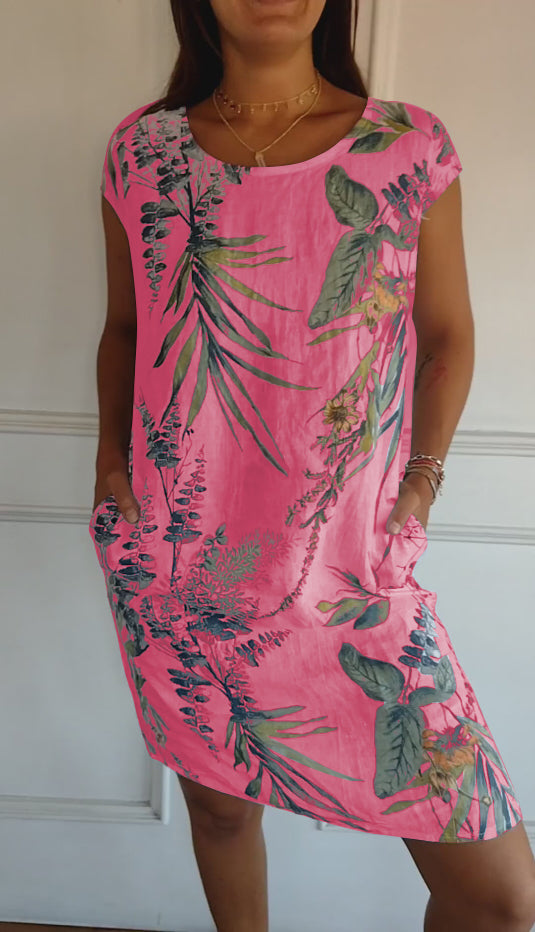 Luma | Casual Leaf Print Summer Dress 4