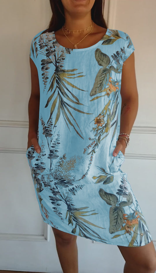 Luma | Casual Leaf Print Summer Dress 7