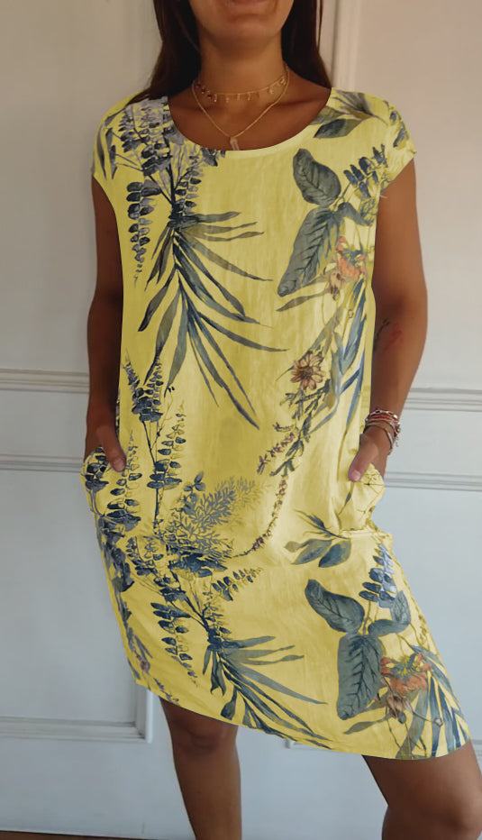Luma | Casual Leaf Print Summer Dress 8