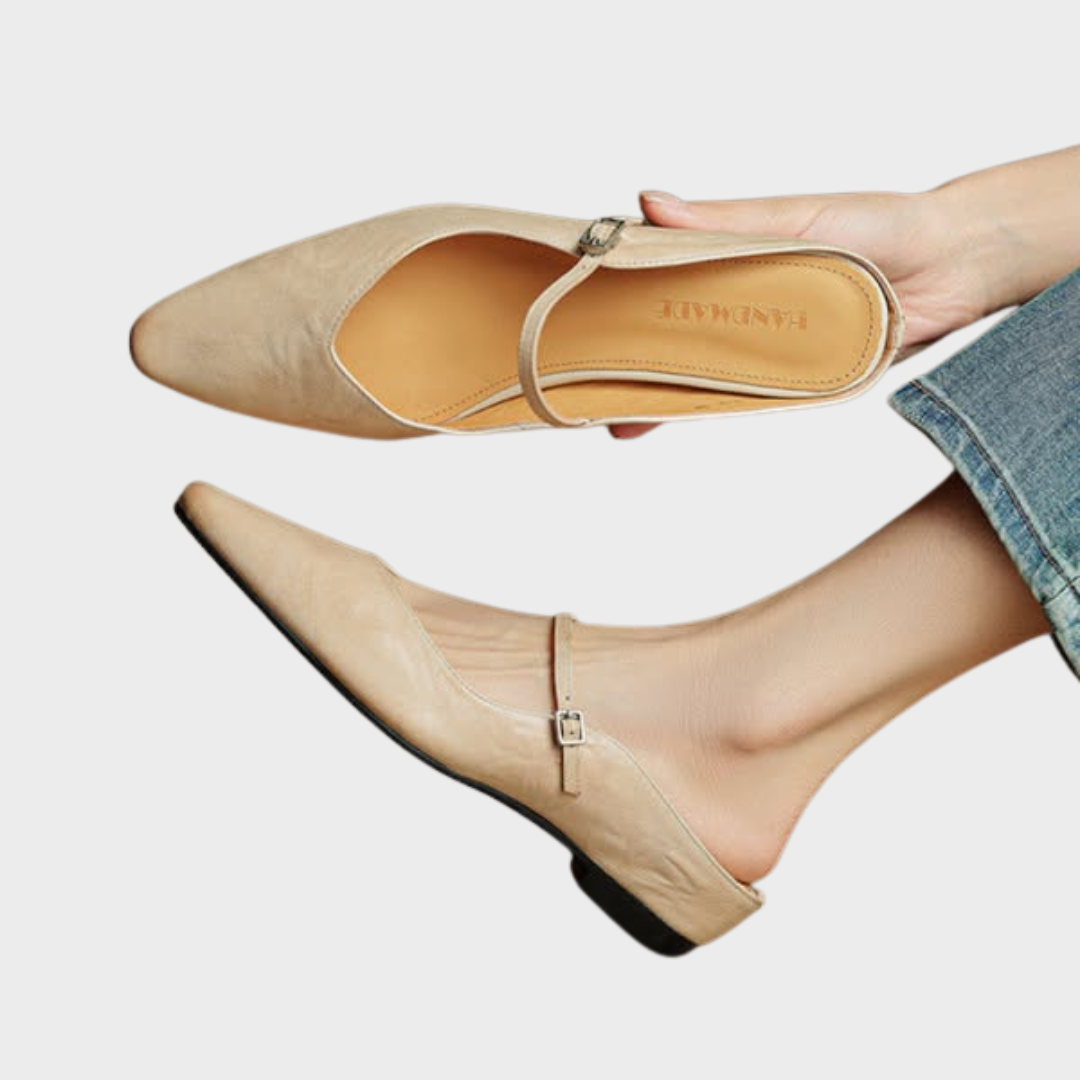 Meiko | Leather Slides for Women Pointed Toe