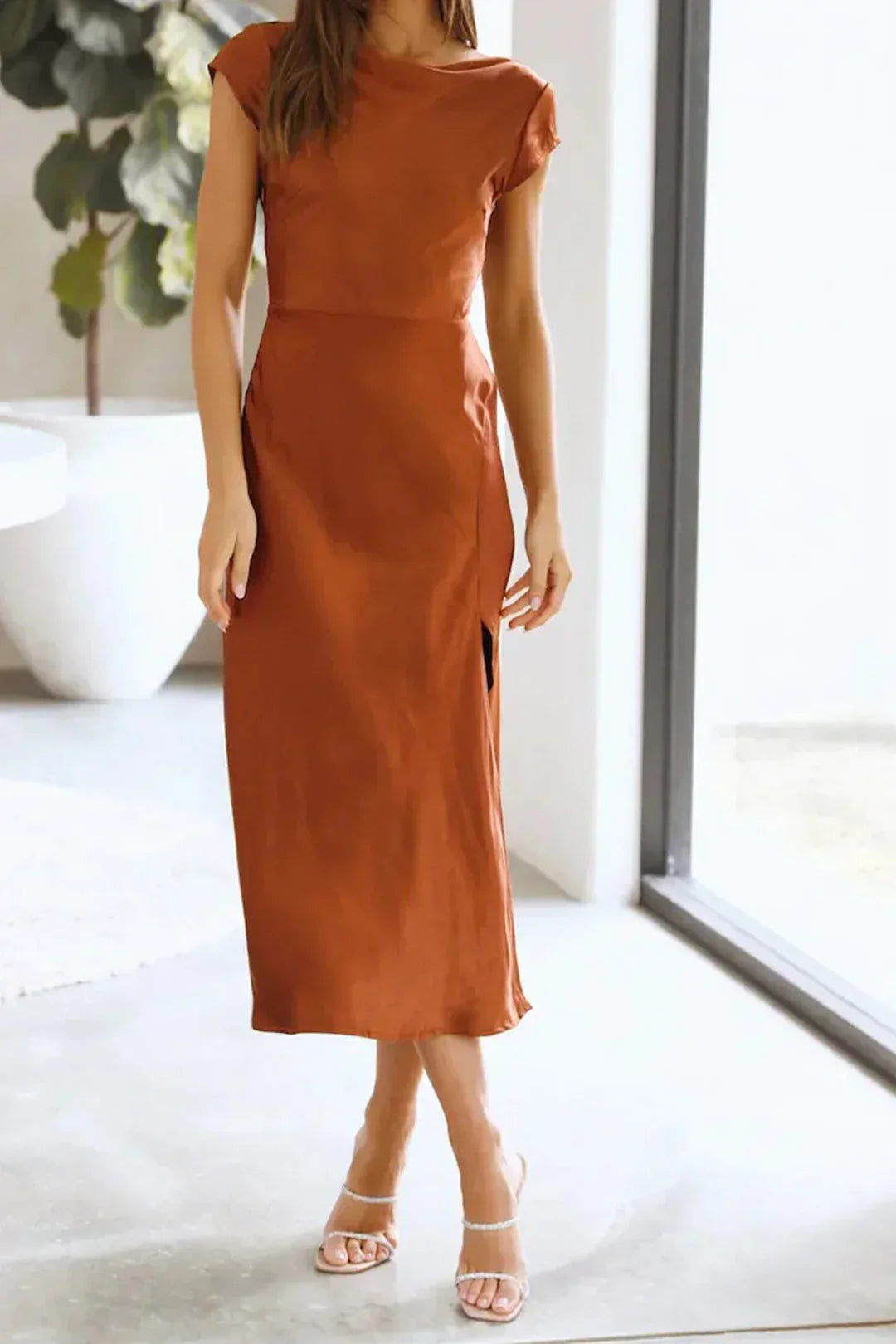 Mika | Women’s Slip Midi Length Minimalist Silhouette