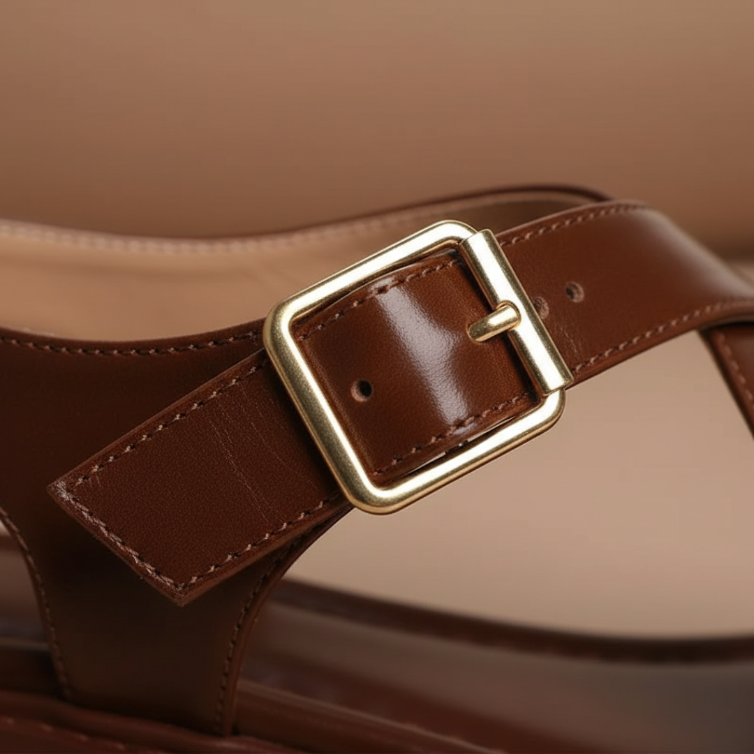 Myrna | Women's Leather Cross-Strap Sandals