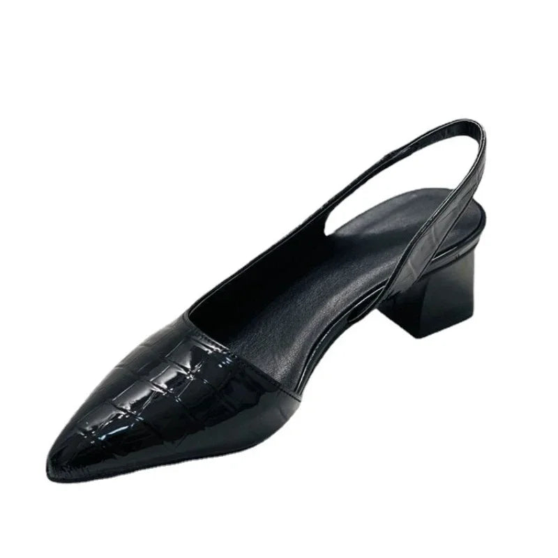 Pam | Women's Croc Embossed Pointed Toe Slingback Pumps 5