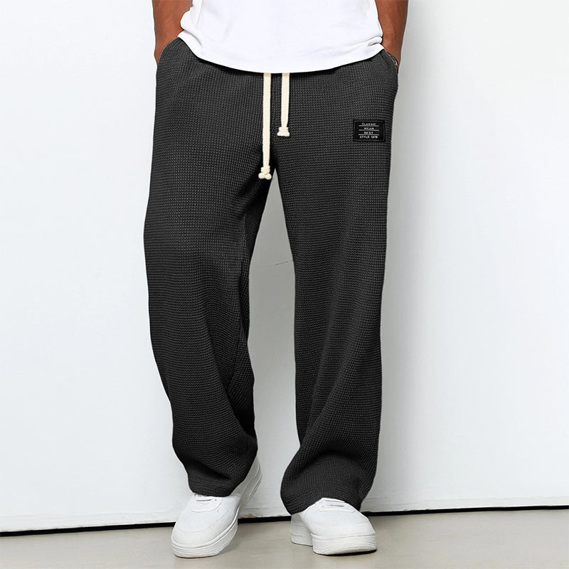 Parker | Men's Relaxed Fit Waffle Knit Jogger Pants Drawstring 2