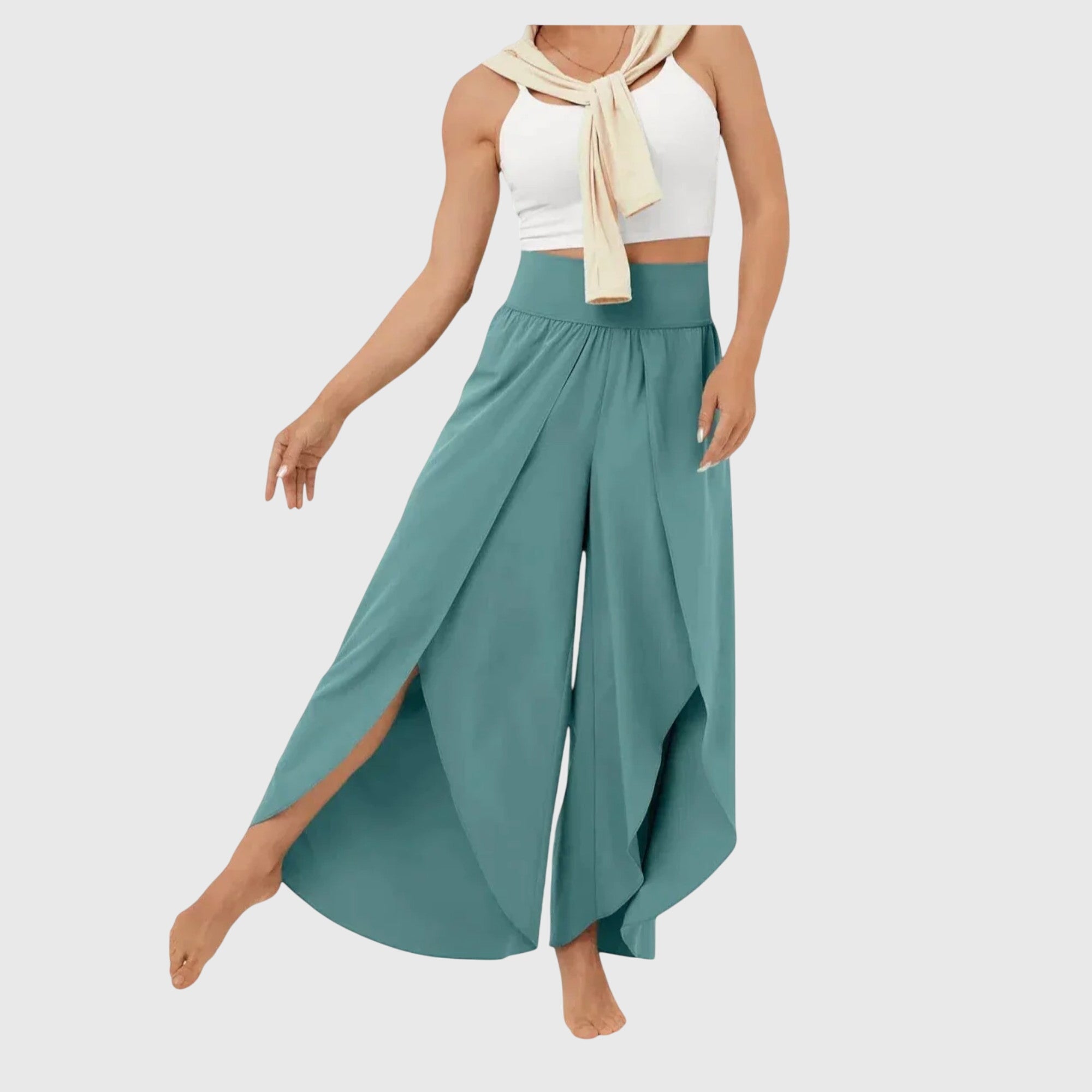 Pat | Women's Wide Leg Pants High Waist Split Hem 1