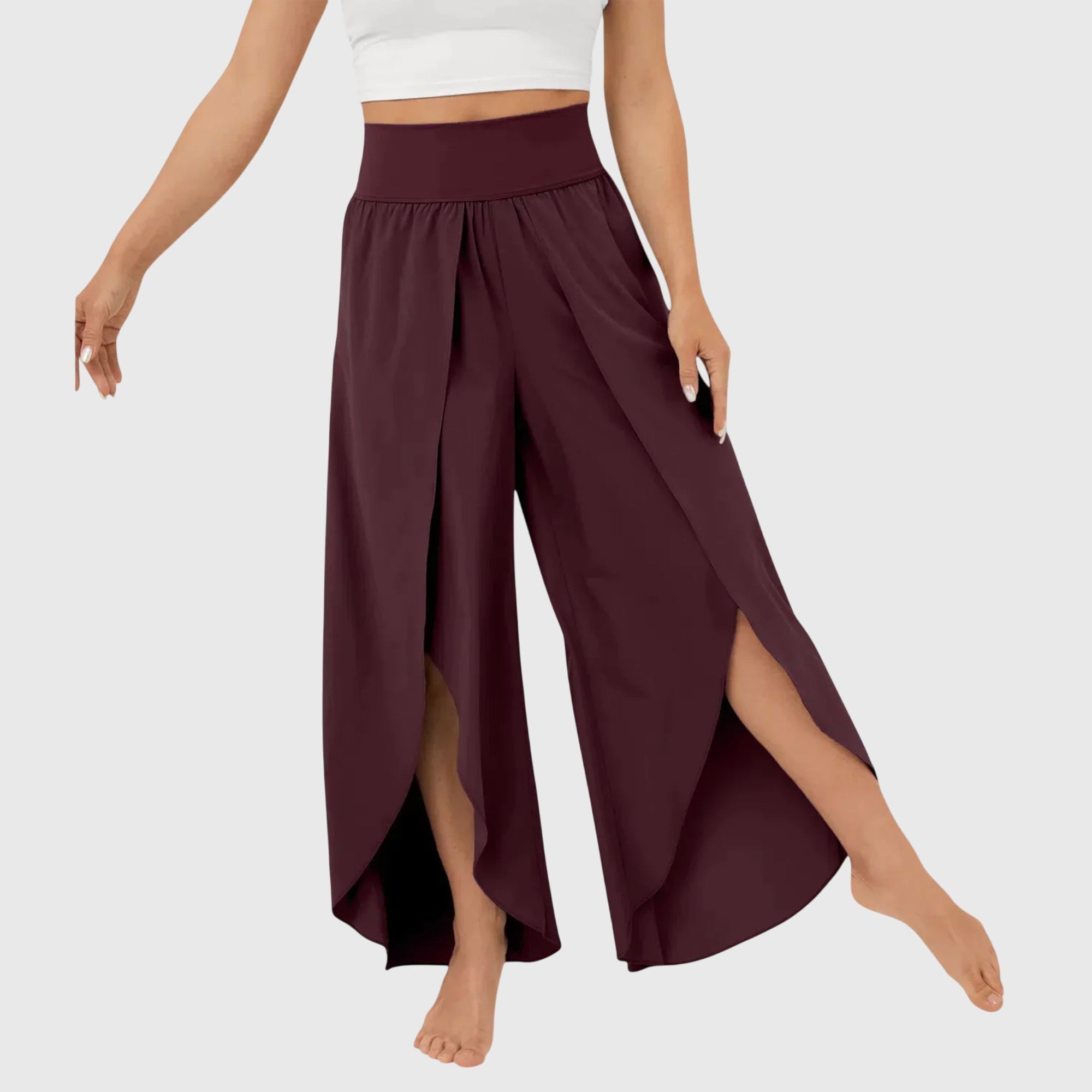 Pat | Women's Wide Leg Pants High Waist Split Hem 12